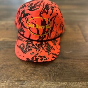 Orange and Black Graphic Cap